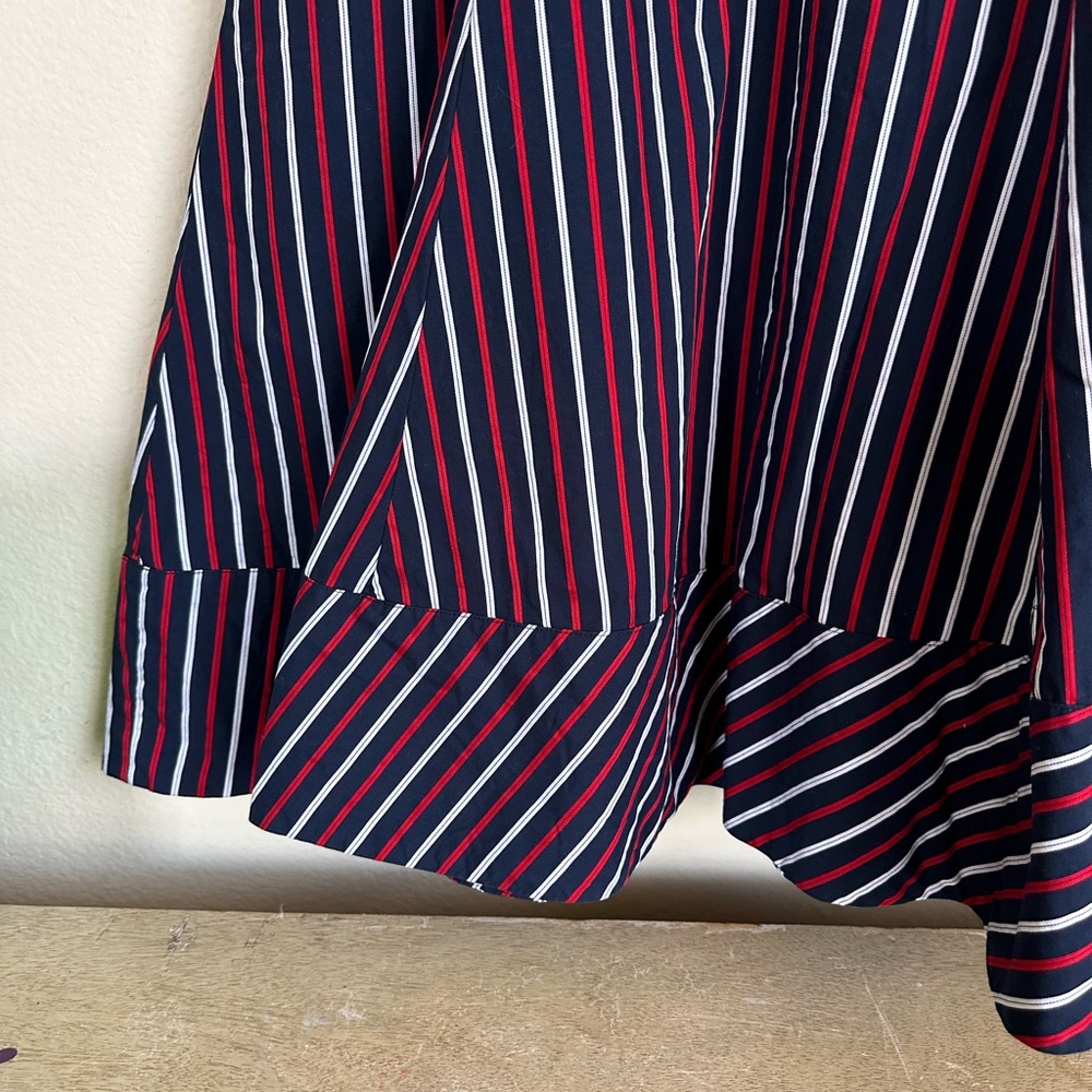 Brooks Brothers Navy and Red Stripe Fit and Flare Dress - Picture 14 of 15